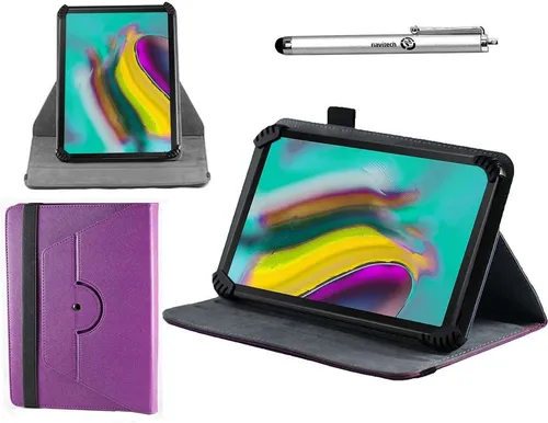 Navitech Purple Case With 360 Rotational Stand & Stylus For Lenovo Tab One 8.7