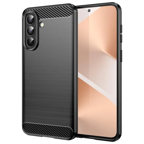 Produktbild TPU Hülle für Samsung Galaxy A57 5G Carbon Fiber Design Textur Schutz Schwarz