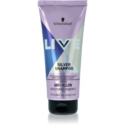 Schwarzkopf LIVE Silver Reinigungsshampoo 200 ml - Shampoos für Damen, neutralisiert Gelbstich und sorgt für frisches, glänzendes Haar, ideal für coloriertes oder graues Haar.