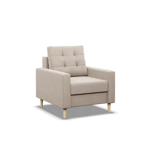 Mebligo - Sessel Wohnzimmer Blank, Relaxsessel mit Bonell Federkern, Fernsehsessel im Skandinavischen, Loungesessel Moderne - beige (Paros 02)