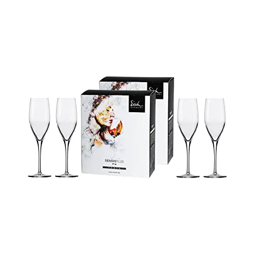 Eisch 4-teiliges Gläser-Set im Geschenkkarton - Sektkelche aus der Superior SensisPlus Reihe, spülmaschinenfest und ideal als Geschenk für besondere Anlässe.