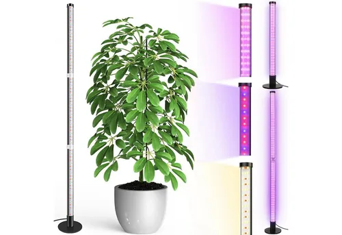 MUPOO Pflanzenlampe Grow Lampe Bodenpflanzen Wachstumslampen,Timer Pflanzenlichtleiste, 20 W, 216 LEDs, 122 cm, LED fest integriert, Timer,Warmweiß,Rot-Blau,Vollspektrum