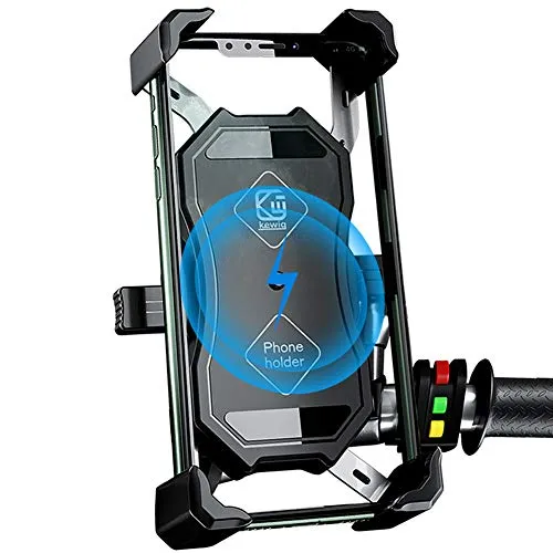 Jeebel Telefonhalterung für Motorrad, 2-in-1 QI Wireless und QC 3.0