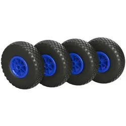SUPROD Ersatzrad PU Rad Ø 260 mm 3.00-4 Gleitlager Sliprad Sackkarrenrad PANNENSICHER (4 St) blau|schwarz