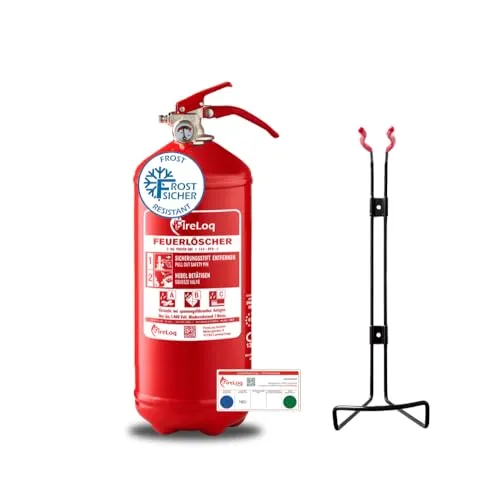 FireLoq 2kg Pulver Feuerlöscher für Brandklasse ABC