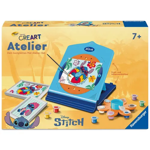 CreArt Malen nach Zahlen Kinder - Atelier Disney Stitch - Kreatives Zeichen- & Malset für Kinder, fördert die Fantasie und macht das Malen zum Vergnügen. Ideal für kleine Disney-Fans!