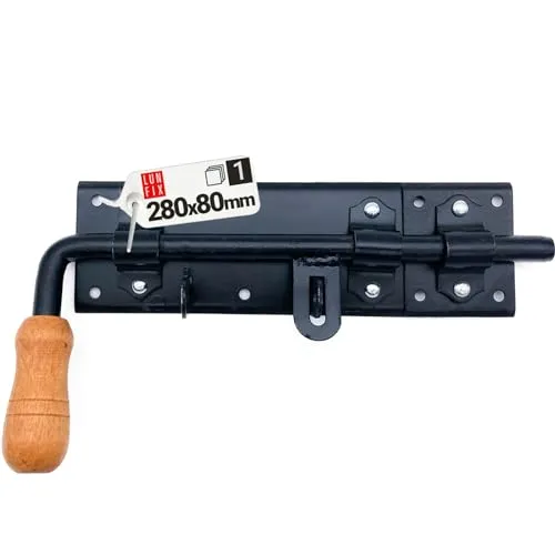 Bolzenriegel Torriegel Türriegel Torschlossriegel Schlossriegel Riegel Gartentorriegel 280x80 Schwarz Rechts