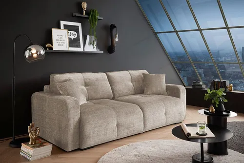 riess-ambiente Schlafsofa DIAMOND 235cm taupe von Riess-Ambiente