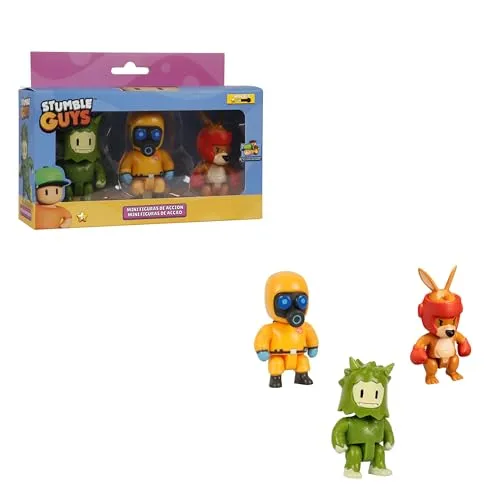 Bizak Stumble Guys 64113003-5 Actionfiguren, 8 cm, Set Boxing Roo, Verschiedene Figuren zum Sammeln, offizielle Lizenz des Abschieß-Videospiels, Erwachsene Fans und Jungen oder Mädchen ab 8 Jahren