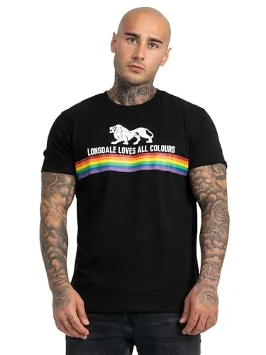 Lonsdale T-Shirt Nelson - Schwarzes Casual T-Shirt aus 100% Baumwolle, pflegeleicht und ideal für entspannte Outfits. Perfekt für jeden Tag!