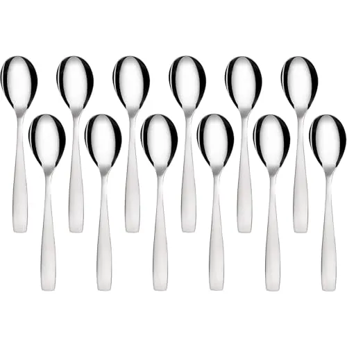 GRÄWE Espressolöffel, Kaffeelöffel Set, 12 Stück, Teelöffel, Edelstahl, Dessertlöffel, Mokkalöffel, Zuckerlöffel, kleiner Löffel, hochglanzpoliert, spülmaschinengeeignet, Serie Königstein