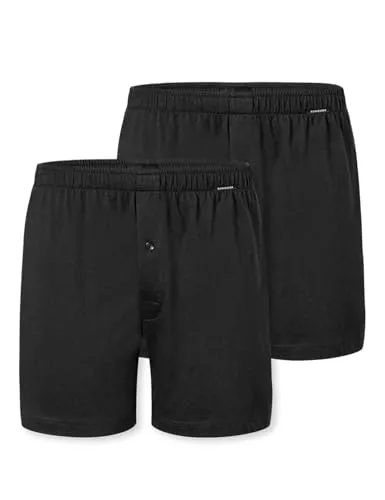 Schiesser Herren 2 Pack Boxershorts - Weiche Baumwoll-Jerseyboxer im Multipack - Herren-Boxershorts im Doppelpack, aus 100% hautsympathischer Baumwolle, mit elastischem Mehrnadelbund und funktionaler Knopfleiste für optimalen Tragekomfort.