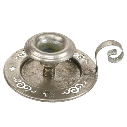 Produktbild Kerzenhalter Metall Vintage Silber Ø12cm