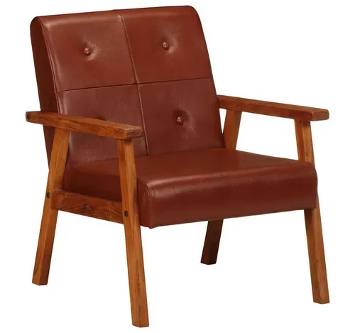 vidaXL Sessel Sessel Braun Echtleder (1-St) von vidaXL