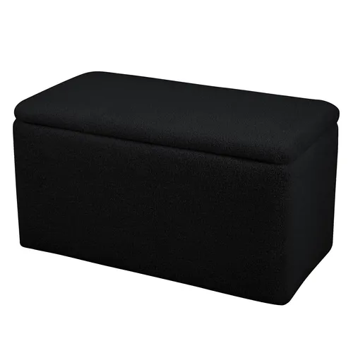 SVITA LEAF Sitzbank Hocker mit Stauraum - Schwarz - Sitzbank mit praktischem Stauraum für eine aufgeräumte Umgebung. Ideal für Flur, Schlafzimmer oder Wohnzimmer. Hochwertiger Bezug und modernes Design.