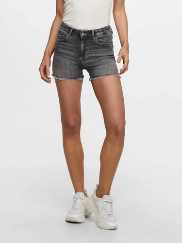 ONLY Jeansshorts Blush mit Fransen in Grau, Größe S von ONLY