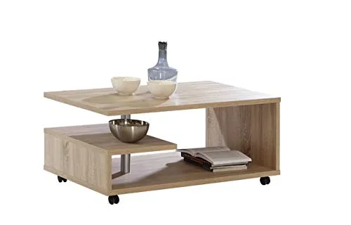 Rollbarer Couchtisch Eiche Sonoma