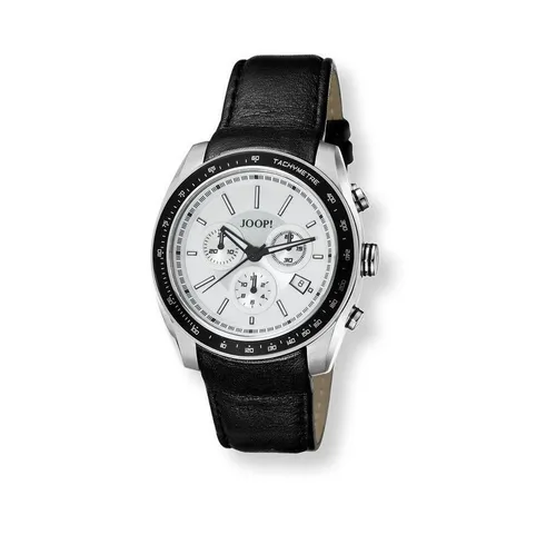 JOOP! Quarzuhr JP100431002, Herrenuhr mit Chronograph - Elegante Herrenuhr mit Quarz-Antrieb und fluoreszierenden Zeigern. Wasserdicht bis 50m, ideal für den täglichen Gebrauch. Stilvolles Design mit Edelstahlgehäuse und Lederarmband.