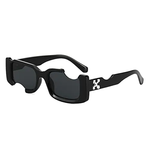 courti Sommer im Freien, Kleiner Rahmen, rechteckig, Designer-Sonnenbrille, personalisierte Hip-Hop-Loch-Sonnenbrille für Männer und Frauen