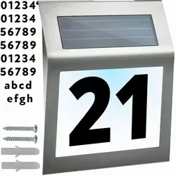 Retoo LED Beleuchtete Hausnummer aus Edelstahl mit Solar, Bewegungsmelder und Dämmerungssensor