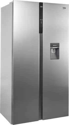 BEKO GNO5322WDXPN Side-by-Side Kühlschrank - Freistehender Kühlschrank mit 532 l Volumen, edlem Edelstahl-Look und energieeffizienter Technologie für optimale Frische und Lagerung.
