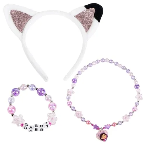 Gabby's Dollhouse Kinder-Schmuckset, 3-teilig, Set mit Halskette, Armband und Ring für Mädchen, Gabby-Fans