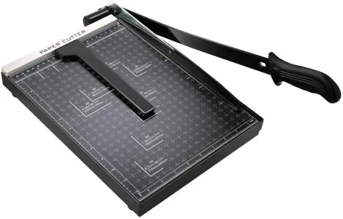COOCHEER A4 Papierschneider, Profi Fotoschneider Papierschneidemaschine für Büro, 12 Blatt, Schwarz