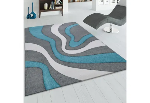 Kadima Design Teppich, Blau, 80x150 cm, Abstrakt - Hochwertiger Kurzflor-Teppich in Türkis, ideal für Kinderzimmer. Robuste Verarbeitung und schadstoffgeprüfte Materialien sorgen für Sicherheit und Spaß beim Spielen. Ein echter Blickfang für jeden Raum!