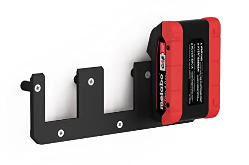 NewGround Designs Akku Wandhalterung geeignet für Metabo 18V Akkus - CAS Akku-Halterung Wandhalter (3 Akkus) inkl. Schrauben & Dübel [MADE IN GERMANY]