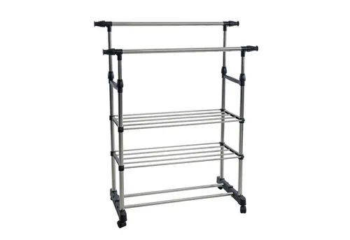 ESTEXO Garderobenständer Kleiderständer Wäscheständer 80-150 cm Breite Rollenständer