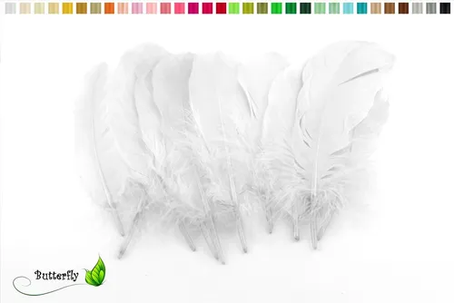 Creativery Bastelfedern, 10 Gänsefedern 15-20cm