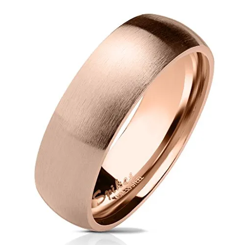 viva-adorno Damen & Herren Edelstahl Ring Partnerring Verlobungsring matt poliert Rosegold Gr.55 RS56/57