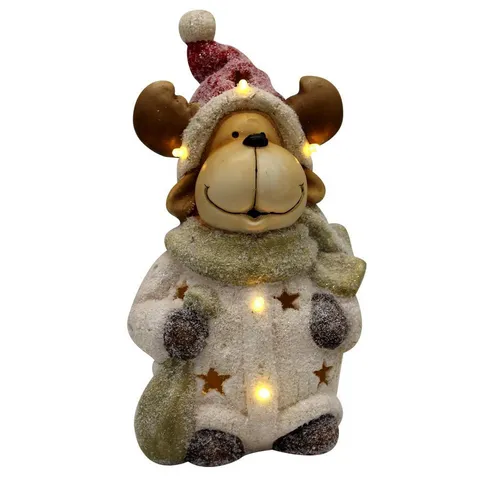GLOBO LIGHTING LED Dekolicht, LED Rentier Figur Weihnachts Dekoration Glitzer Tisch Leuchte X-MAS