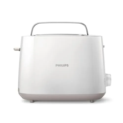 Philips Toaster HD2581/00 Daily Collection - 2-Scheiben-Toaster in Weiß, schnell und gleichmäßig geröstet für perfekten Genuss