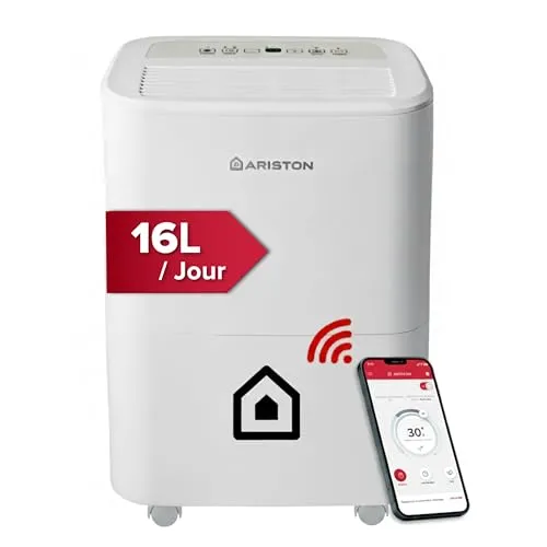 Ariston Deos 16s Wi Fi Tragbarer Luftentfeuchter, 430W, 16 Liter/Tag, Weiß