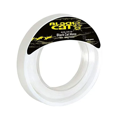 Black Cat Ø1,3mm Mono Leader 50m 77kg,170lbs, klar, 1,3 mm