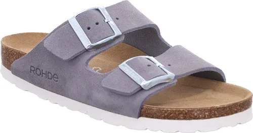 Rohde Sunnys N12 - Komfortable Pantoletten aus Veloursleder Größe: 36 - Pantoletten aus hochwertigem Veloursleder mit rutschfester Sohle und ergonomischem Kork-Latex-Fußbett für maximalen Tragekomfort. Ideal für entspannte Sommertage!