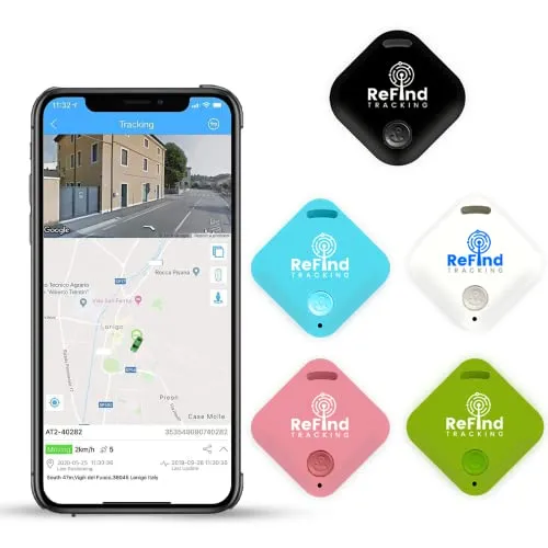 ReFind R4 Mini GPS Tracker für Android und iPhone| Bluetooth smart Tracker Für Schlüssel, Katze, Hund, Geldbörse & Gepäck, Bluetooth Tracker Android & GPS Tracker Katze (pink)