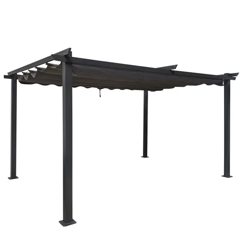osoltus 3x4 Pergola mit ausziehbarem Dach - Markise & Terrassenüberdachung mit langlebigem, UV-beständigem und wasserresistentem Material. Ideal für flexible Beschattung auf Ihrer Terrasse.