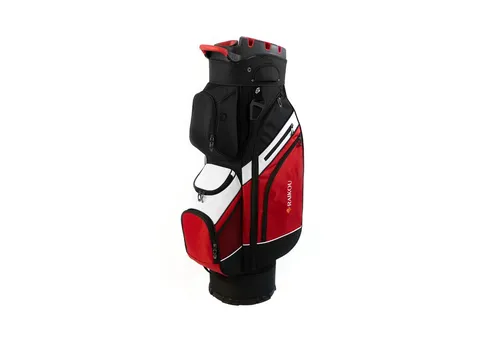 RAIKOU Golfballtasche Golf Cartbag mit 14-fach Organizer, wasserabweisende 9 Taschen, Schuhfach, leicht & stabil, Grau/Schwarz/Weiß