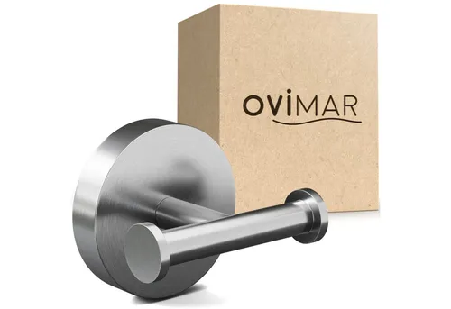 ovimar Handtuchhaken Hirsthals, (1-St), aus Edelstahl in Silber zur Zum Bohren