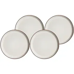 Ritzenhoff & Breker Visby Speiseteller 4er Set, ø 26,5 cm - Teller-Set aus Steingut, minimalistische Formensprache, spülmaschinenfest und vielseitig einsetzbar für kreative Tischgestaltungen.