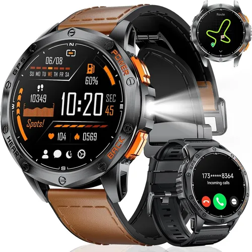 DREMAC DM1-F Smartwatch (3,6 cm, android ios), Robuste Herren Smartwatch mit GPS Navigation und 110+ Sportmodi