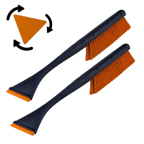 L & P Car Design Eiskratzer Auto 2 Stück Schneebürste und Eisschaber 46 cm Acryl-Klinge Orange Original Murska