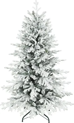 Künstlicher Weihnachtsbaum, 150cm Christbaum mit Schnee, 1162 Zweigen, klappbarem Metallständer