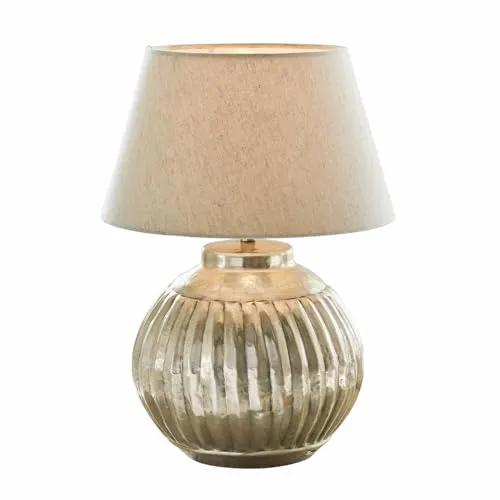 LOBERON Tischlampe Lillemor, Aluminium und Baumwolle in silber von LOBERON