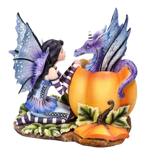 Figuren Shop GmbH Fantasy-Figur Elfen Figur mit Drache - Halloween Hide and Seek - Amy Brown - Deko