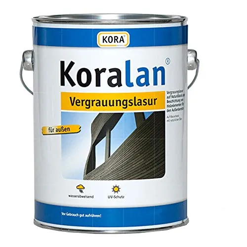 Koralan® Vergrauungslasur für Nadelholz – Silber (0,75 Liter) - Erzielen Sie eine natürliche Vergrauung für Holzfassaden und Gartenholz. Diese hochwertige Lasur auf Naturöl- und Wasserbasis dringt tief ein, reguliert die Feuchtigkeit und ist leicht anwendbar.