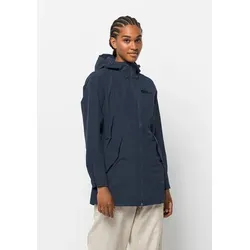 Jack Wolfskin Women's Dakar Parka - Wasserdichter Mantel in Blau, Gr. S - Mäntel aus recyceltem Material, ideal für Freizeit und Reisen; wasserdicht, winddicht mit Kapuze für optimalen Schutz.