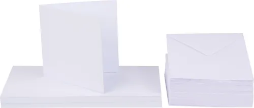 Doppelkarten mit Umschlägen Weiß